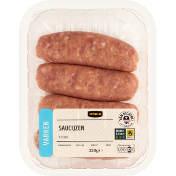 Jumbo Varkens Saucijzen 4 Stuks