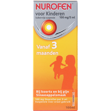 Nurofen Ibuprofen voor kinderen suspensie 100 mg/ 5 ml, 100 ml