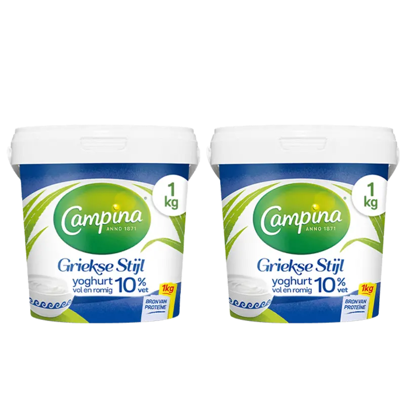 Campina Griekse stijl yoghurt 1kg 2-pack