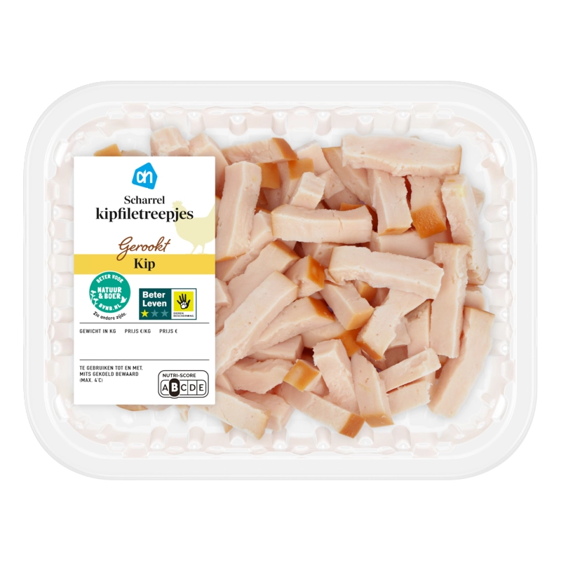 AH Scharrel kipfiletreepjes gerookt