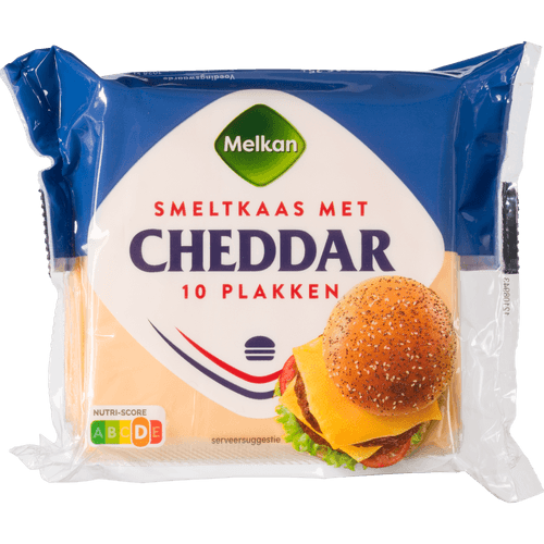 Melkan Cheddar smeltkaas 10 plakken