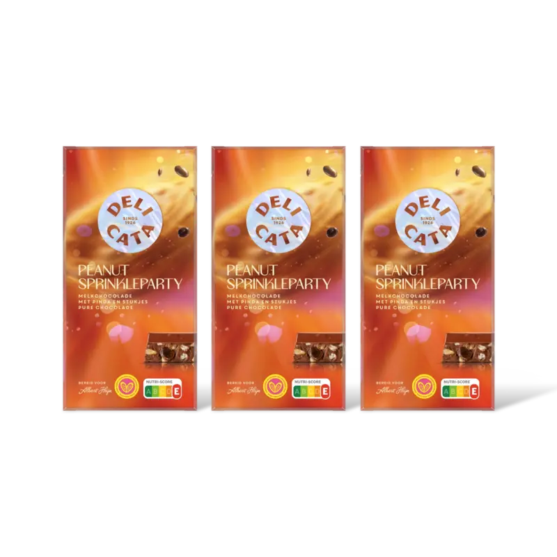 Delicata peanut sprinkleparty melkchocolade 3pack