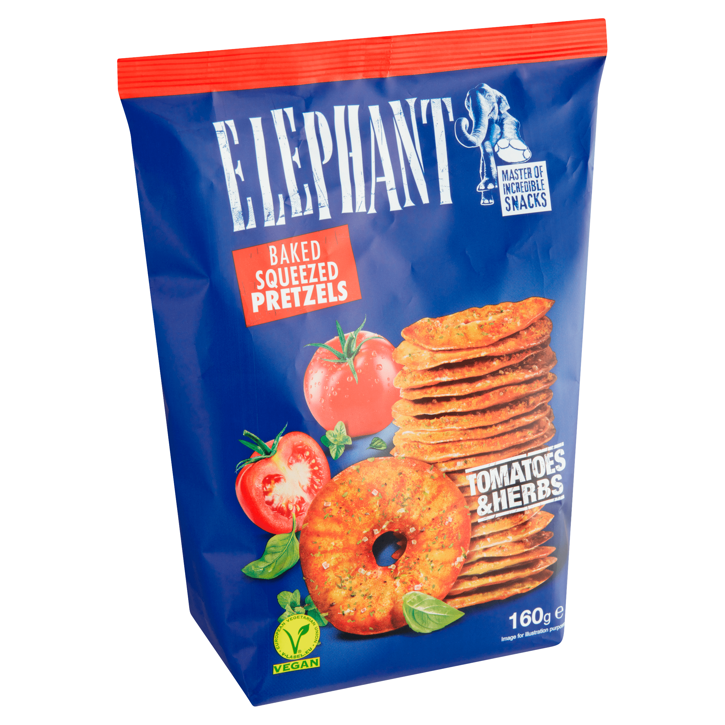 Elephant Pretzel Tomatoes Herbs