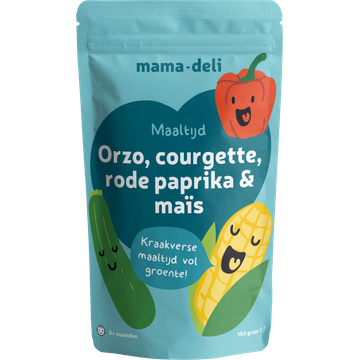 Mama Deli Maaltijd Orzo, Courgette, Rode Paprika & Maïs 8+ Maanden 150 g