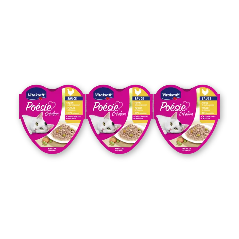 Vitakraft Poesie creation kip & groente saus 3-pck