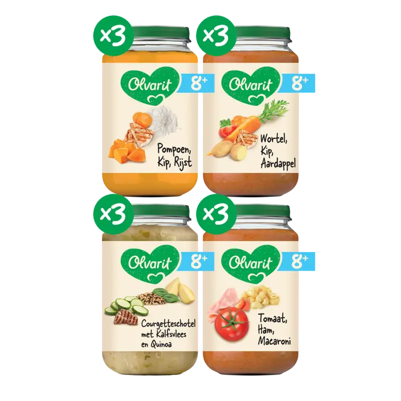 Olvarit variatiemenu 8+mnd 12-pack