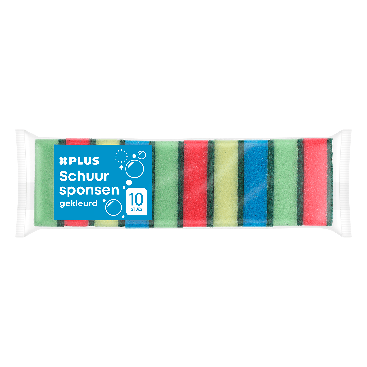 PLUS Gekleurde schuursponsen