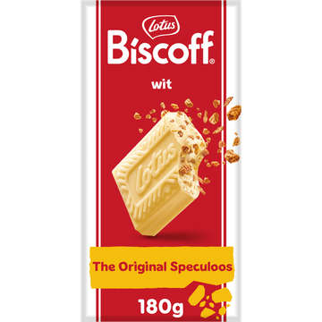 Lotus Biscoff speculoos witte chocoladereep met speculoos stukjes 180 g