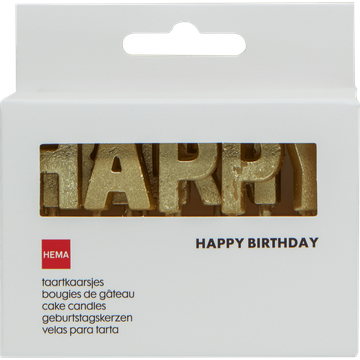 HEMA Taartkaarsjes Happy Birthday Goud