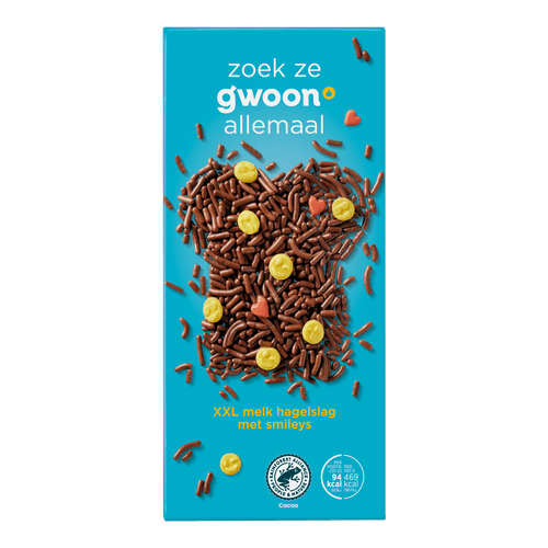 G'woon Hagelslag xxl melk met emoticons