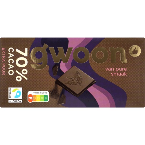 G'woon Chocoladereep extra puur 72%