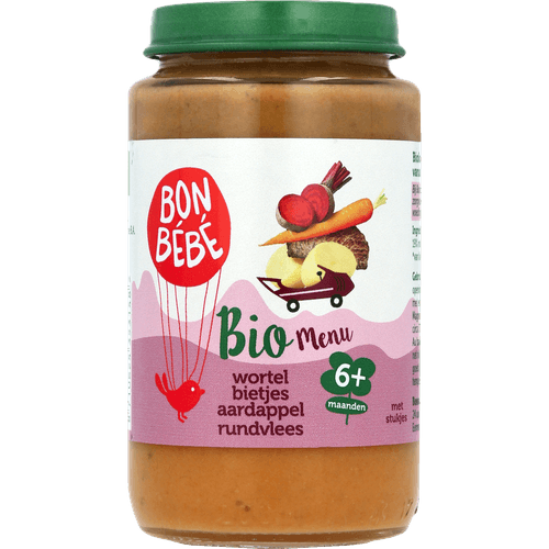 Bonbébé Biomenu 06m614 wortel bietjes aardappel rundvlees 6+ maanden