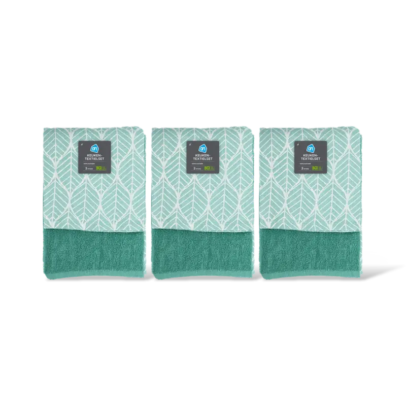 AH Keuken- en theedoek mint set van 2 3-pck