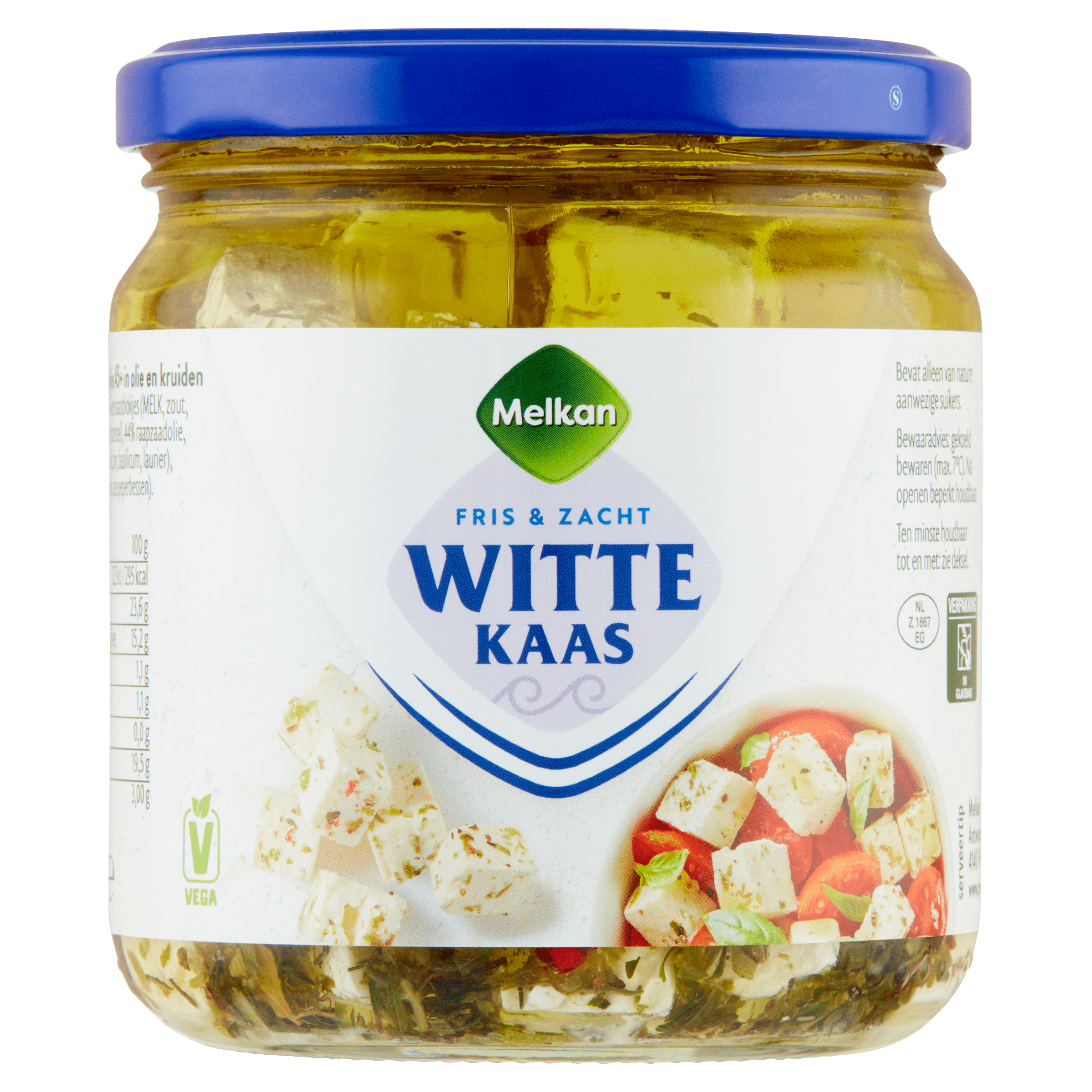 Melkan Witte kaasblokjes in olie met kruiden