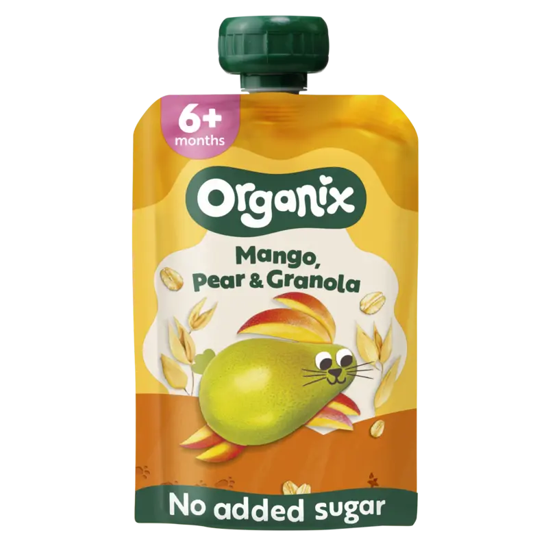 Organix Knijpfruit mango, pear & granola 6m+