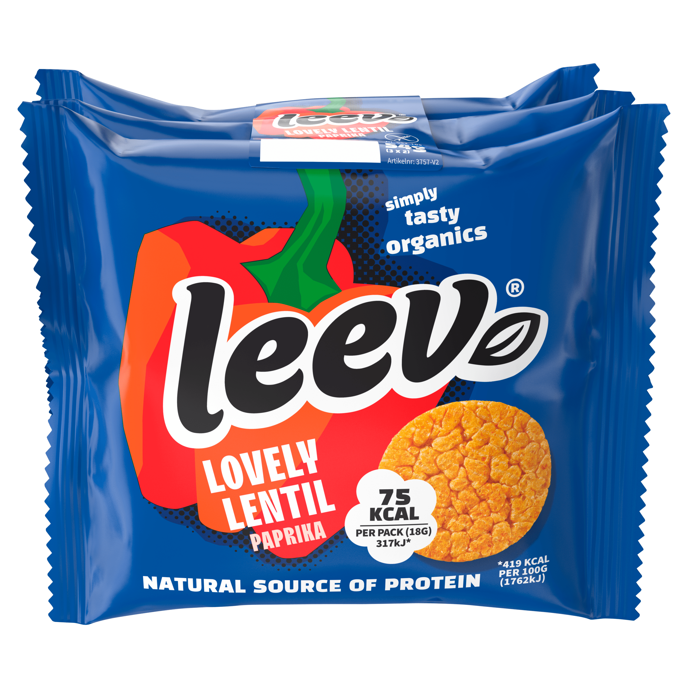 Leev Bio Linzenwafel paprika 3 x 2 stuks