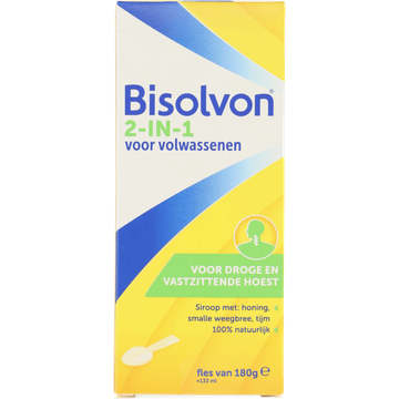 Bisolvon 2-in-1 voor volwassenen hoestsiroop 180 g