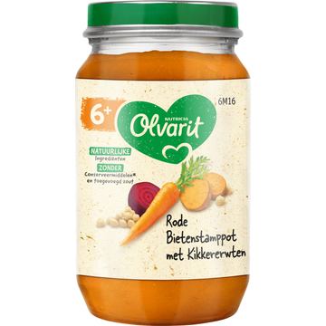 Olvarit 6+ Maanden Rode Bietenstamppot met Kikkererwten 200 g