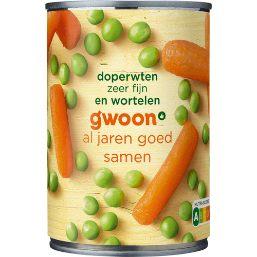 G'woon Doperwten en wortelen extra fijn