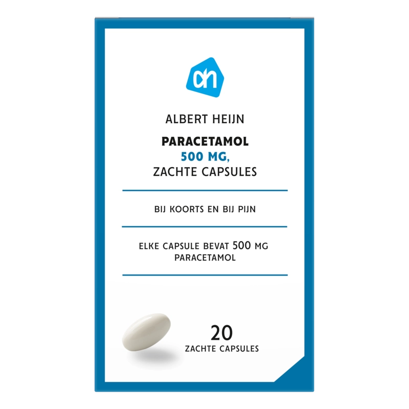 AH Paracetamol 500mg zachte capsules