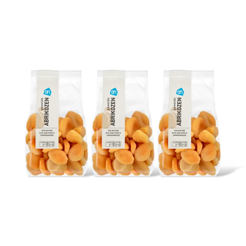 AH Gewelde gedroogde abrikozen 3-pack