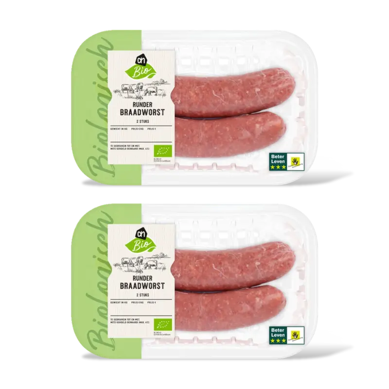 AH Biologisch Runderbraadworst 2-pack