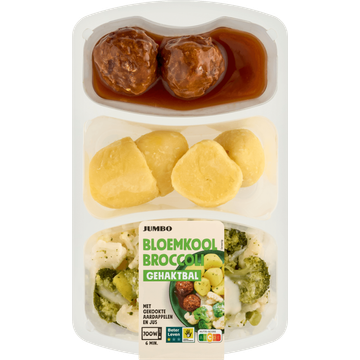 Jumbo Bloemkool Broccoli Gehaktbal met Gekookte Aardappelen en Jus 500 g