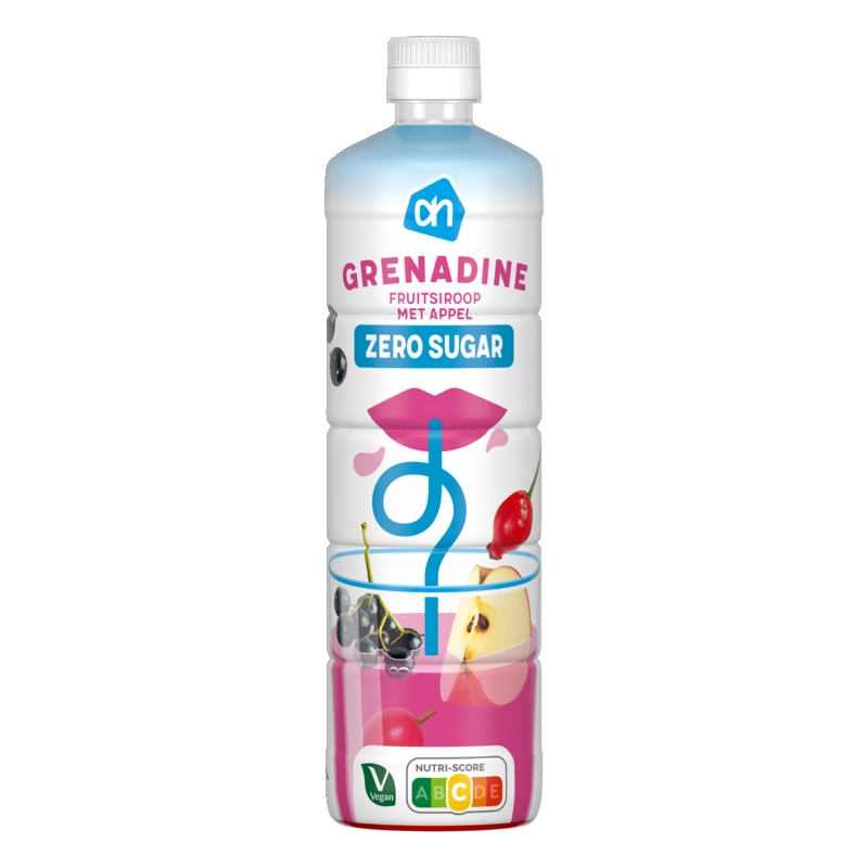AH Siroop grenadine 0% suiker toegevoegd