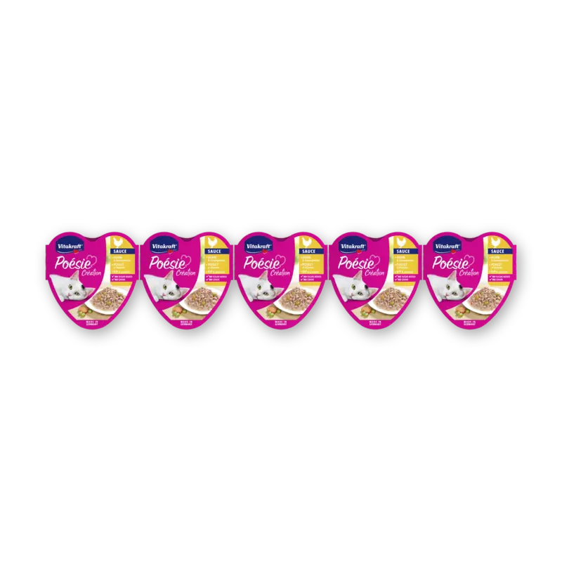 Vitakraft Poesie creation kip & groente saus 5-pck