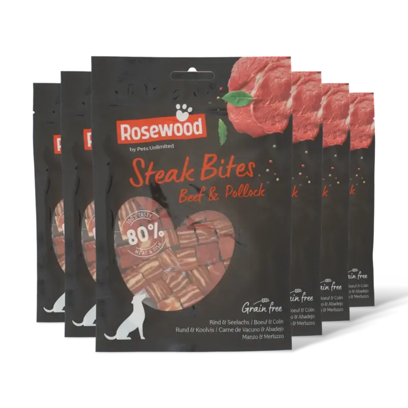 Rosewood Steak bites beef & pollock 6-pack