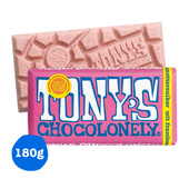 Tony's chocolonely tablet wit framboos knettersuiker