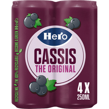 Hero Cassis The Original 4 x 250 ml