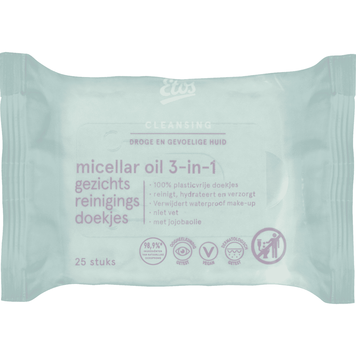 Etos Micellar Oil 3-in-1 Face Cleansing Wipes 25 stuks
