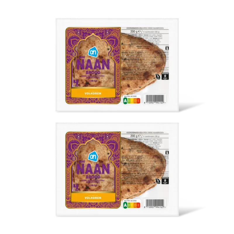 AH Mini naan brood volkoren 2-pack