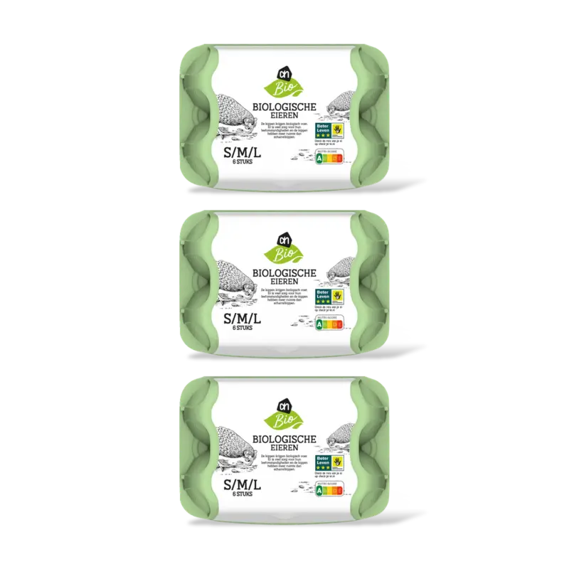 AH Biologisch Eieren S M L 3-pack