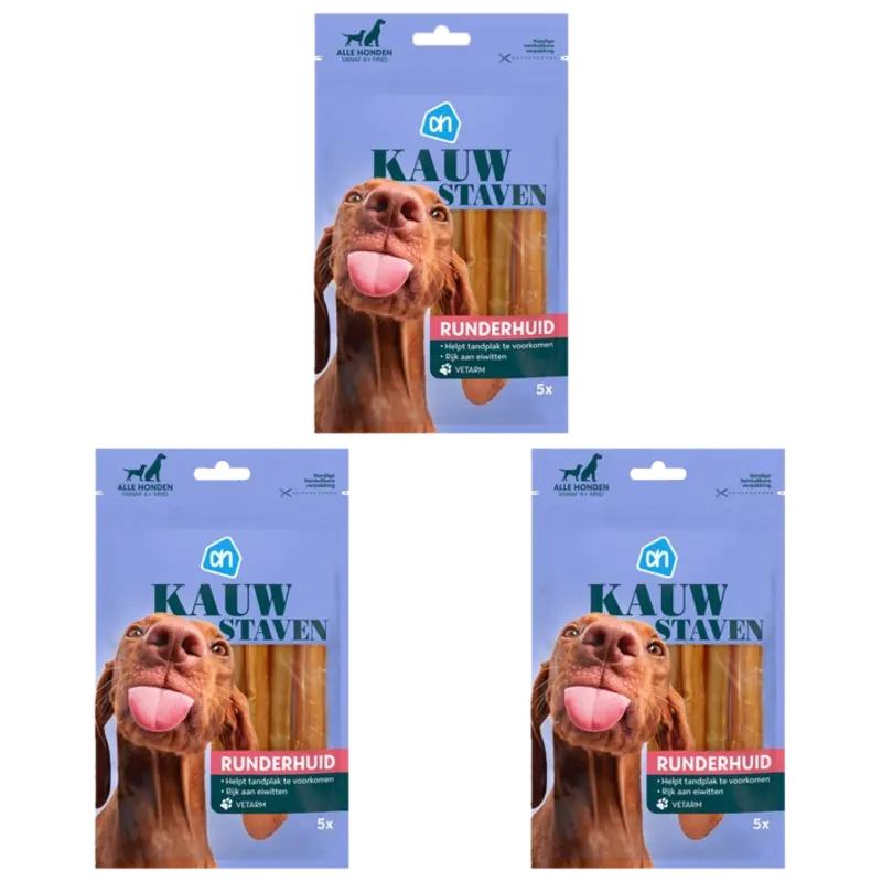 AH Kauwstaven middel tot grote hond 3-pack