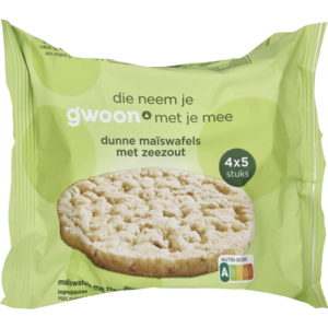 G'woon Maiswafels Zeezout 4-pack