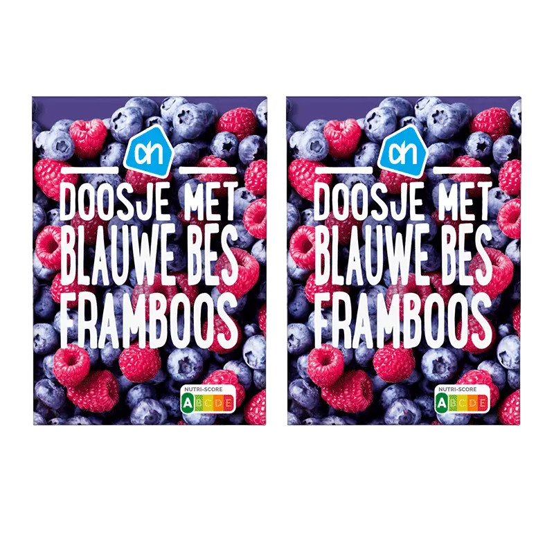 AH Doosje met blauwe bes framboos 2-pack