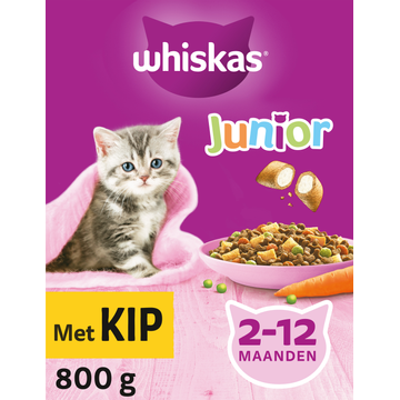 Whiskas Junior Kattenbrokken Kip doos 800 g