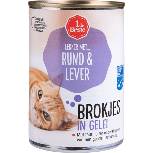 1 de Beste Kattenvoer rund-lever in gelei