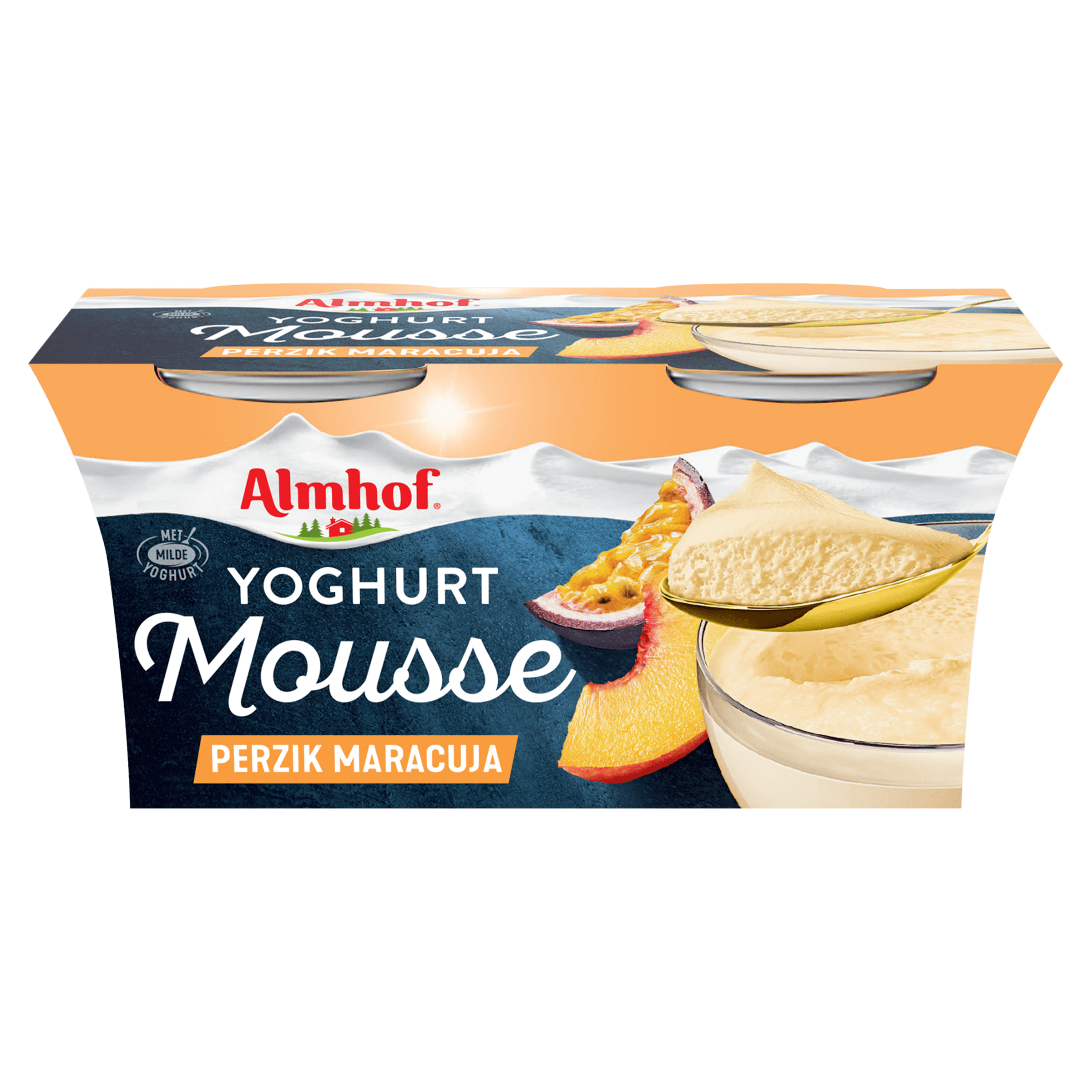 Almhof Yoghurt mousse perzik maracuja