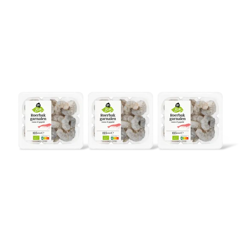 AH Biologisch Roerbakgarnalen 3-pack