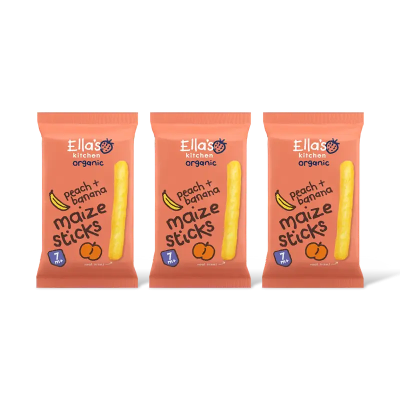 Ella's kitchen Maize sticks perzik +banaan 7m+ bi 3-pk