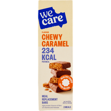 WeCare Flavour Chewy Caramel Meal Replacement Bars 2 x 60 g