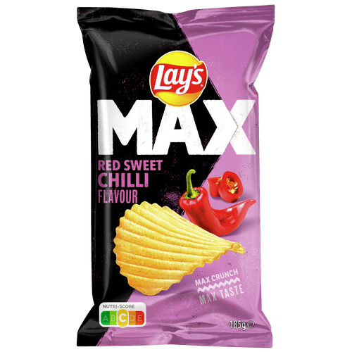Lay's Ribbelchips max red sweet chilli