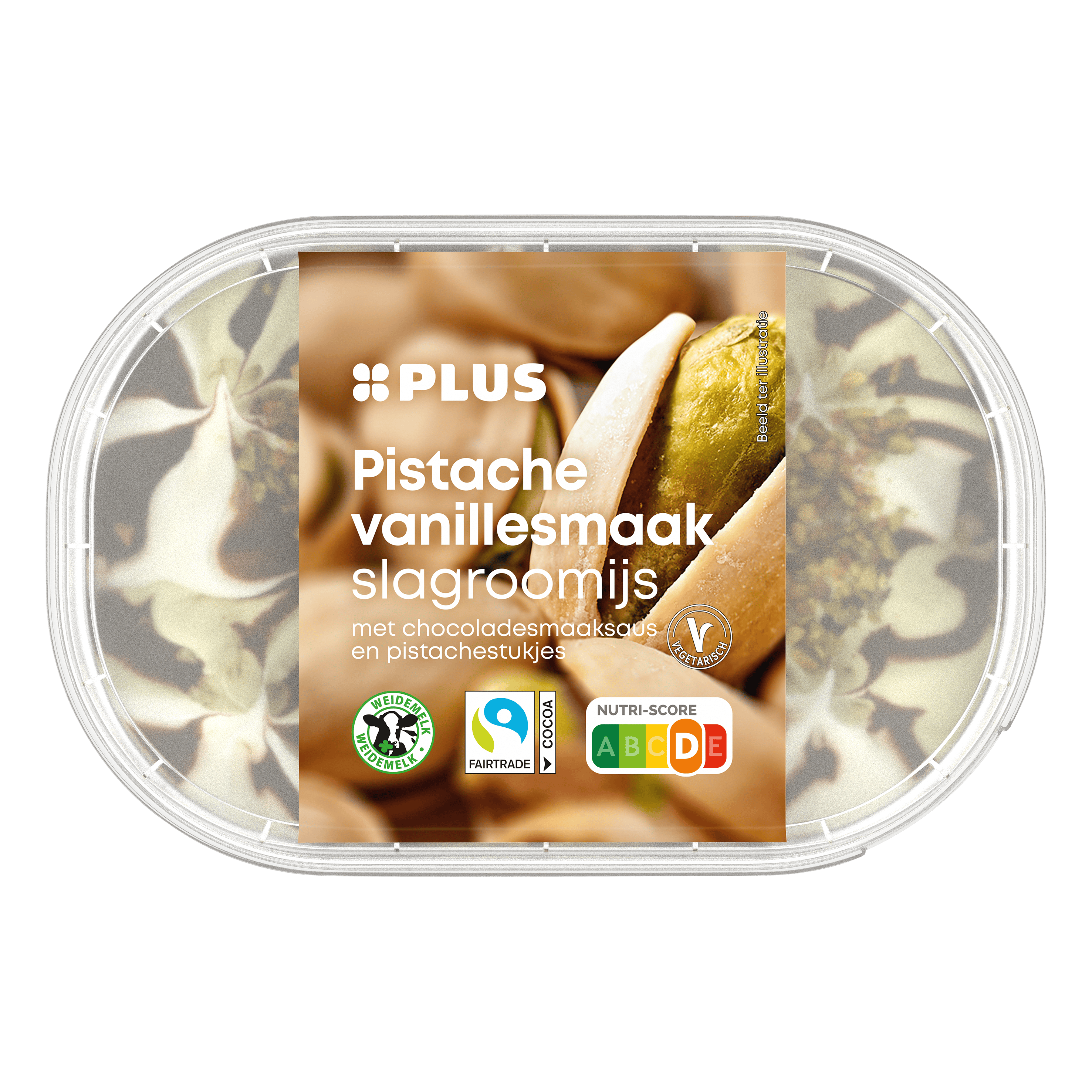 PLUS Pistache vanillesmaak slagroomijs