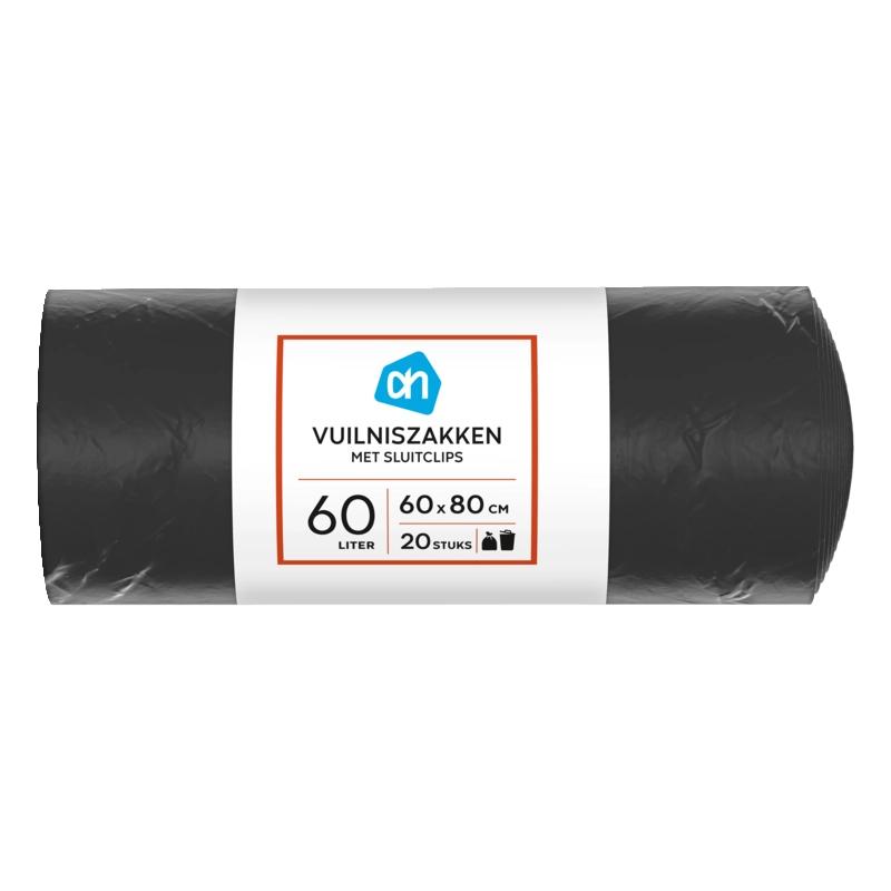 AH Vuilniszakken 60l met sluitclip