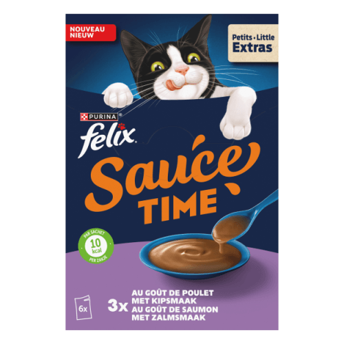 Felix Kattensnack sauce time kip zalm 6 st.