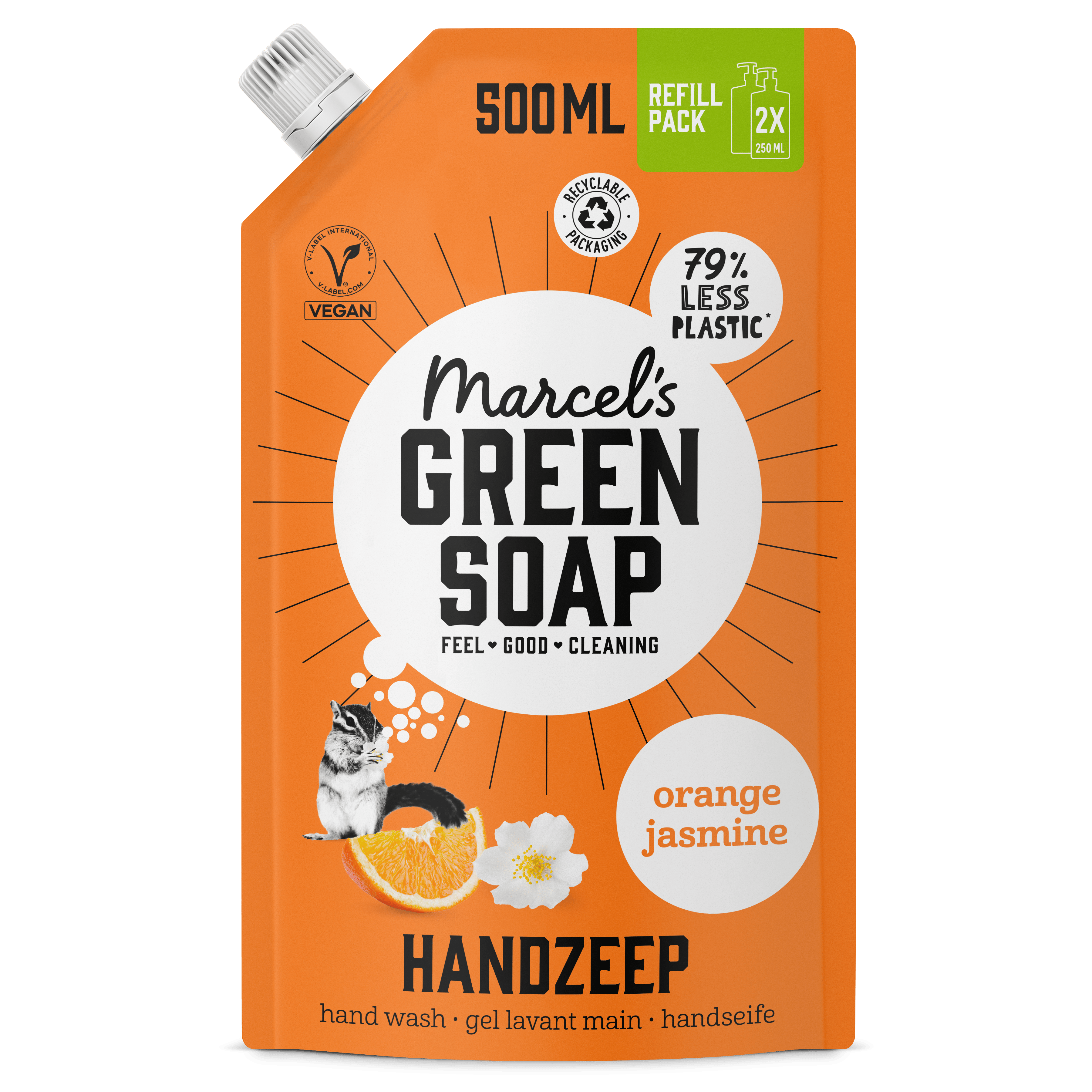 Marcel's Green Soap Handzeep Sinaasappel & Jasmijn navul