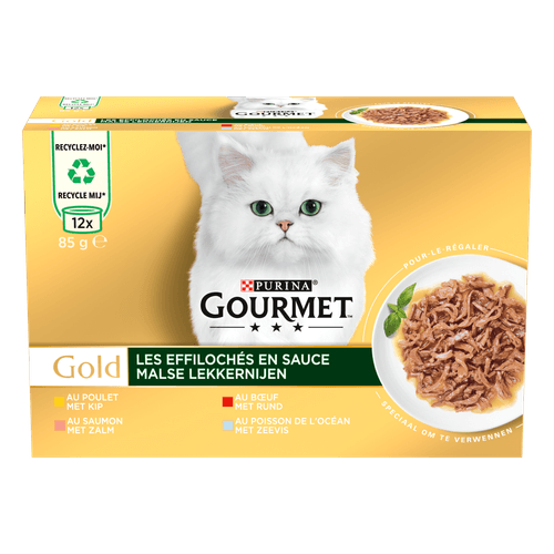 Gourmet Gold malse lekkernijen kip zalm rund zeevis 12x